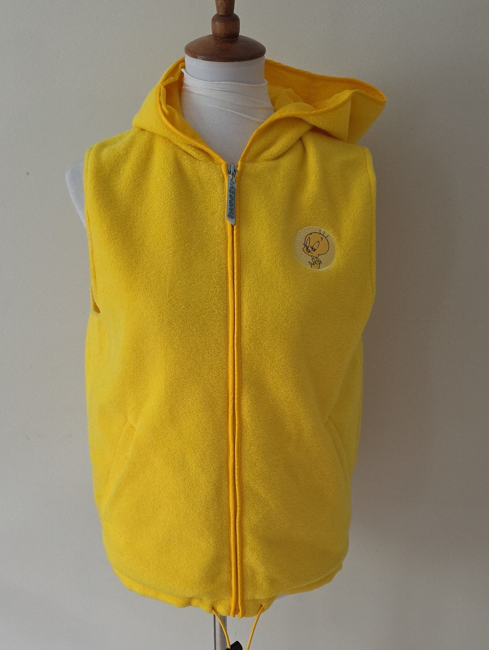 Warner Bros Tweety Yellow Hooded Vintage Vest - Tweety Design